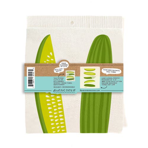 The Neighborgoods Pickle Dish Towel + Sponge Cloth Gift Set In Multi