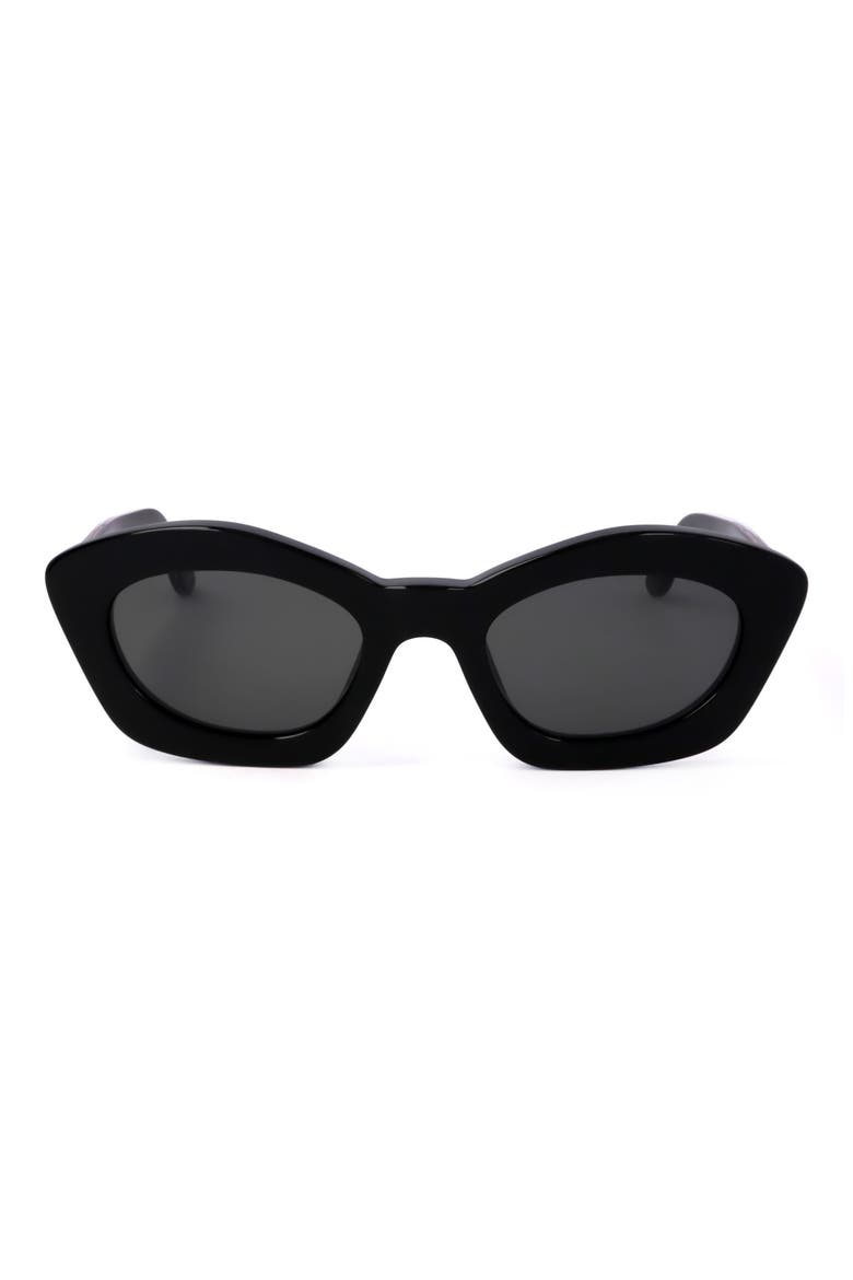 53mm Cat Eye Sunglasses, Main, color, BLACK / GREY