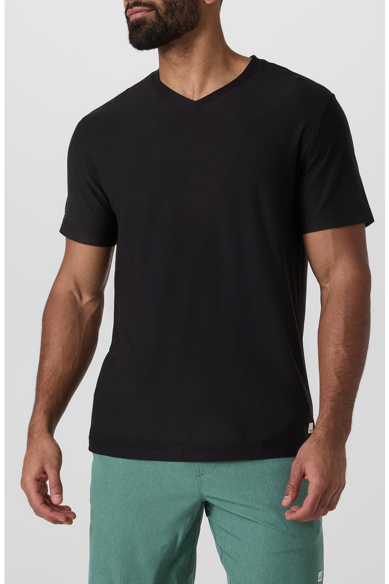 Strato Tech V-Neck T-Shirt, Main, color, BLACK