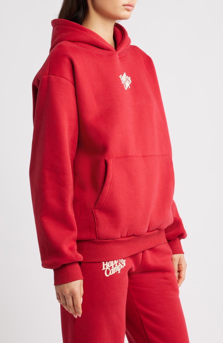 HAPPY CAMP3R Puff Series Core Logo Cotton Blend Hoodie, Alternate, color, Pomegranate Red