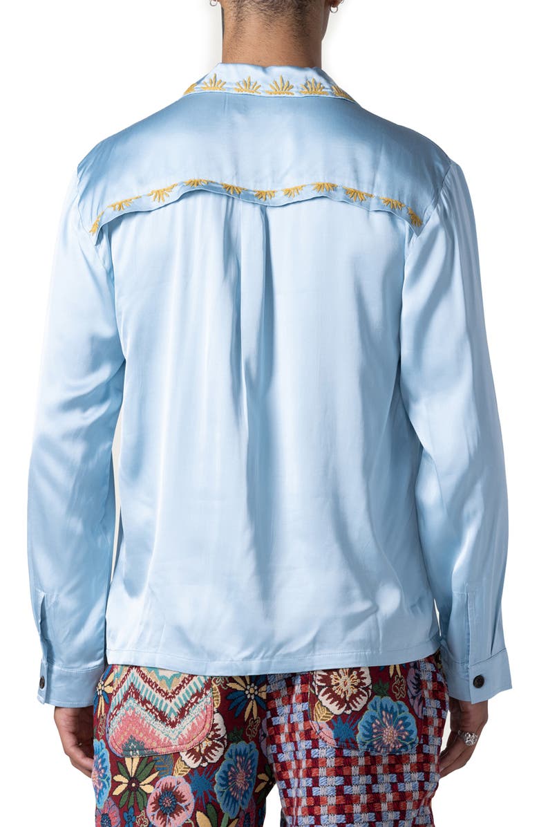 HONOR THE GIFT Palm Stitch Embroidered Long Sleeve Camp Shirt, Alternate, color, 
