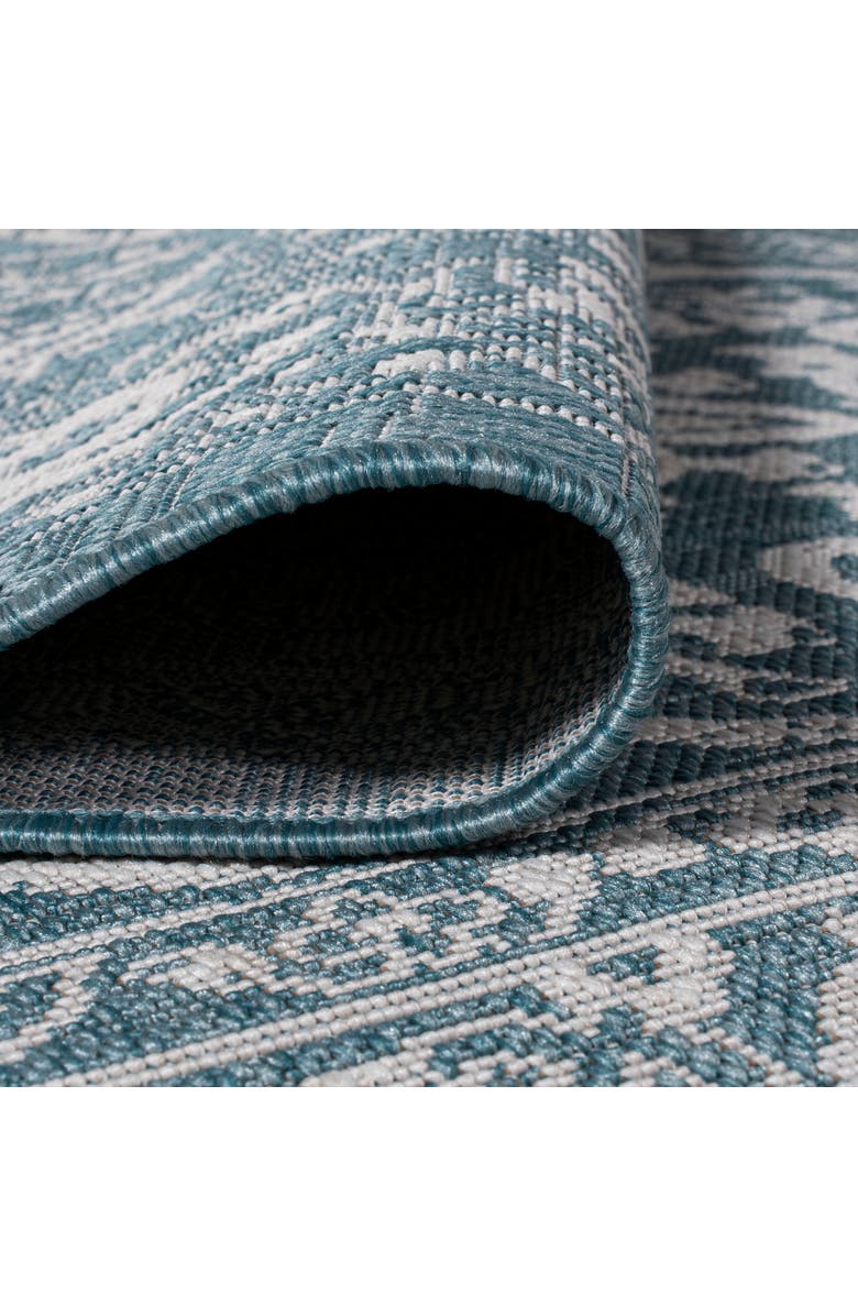 JONATHAN Y Galon Filigree Indoor/Outdoor Area Rug, Alternate, color, Teal/Ivory
