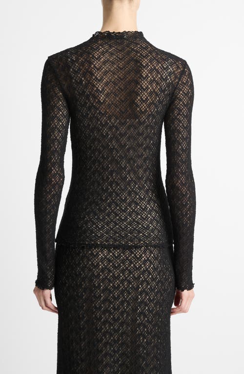 Vince Top Long-sleeved Diamond In Lace In Multi