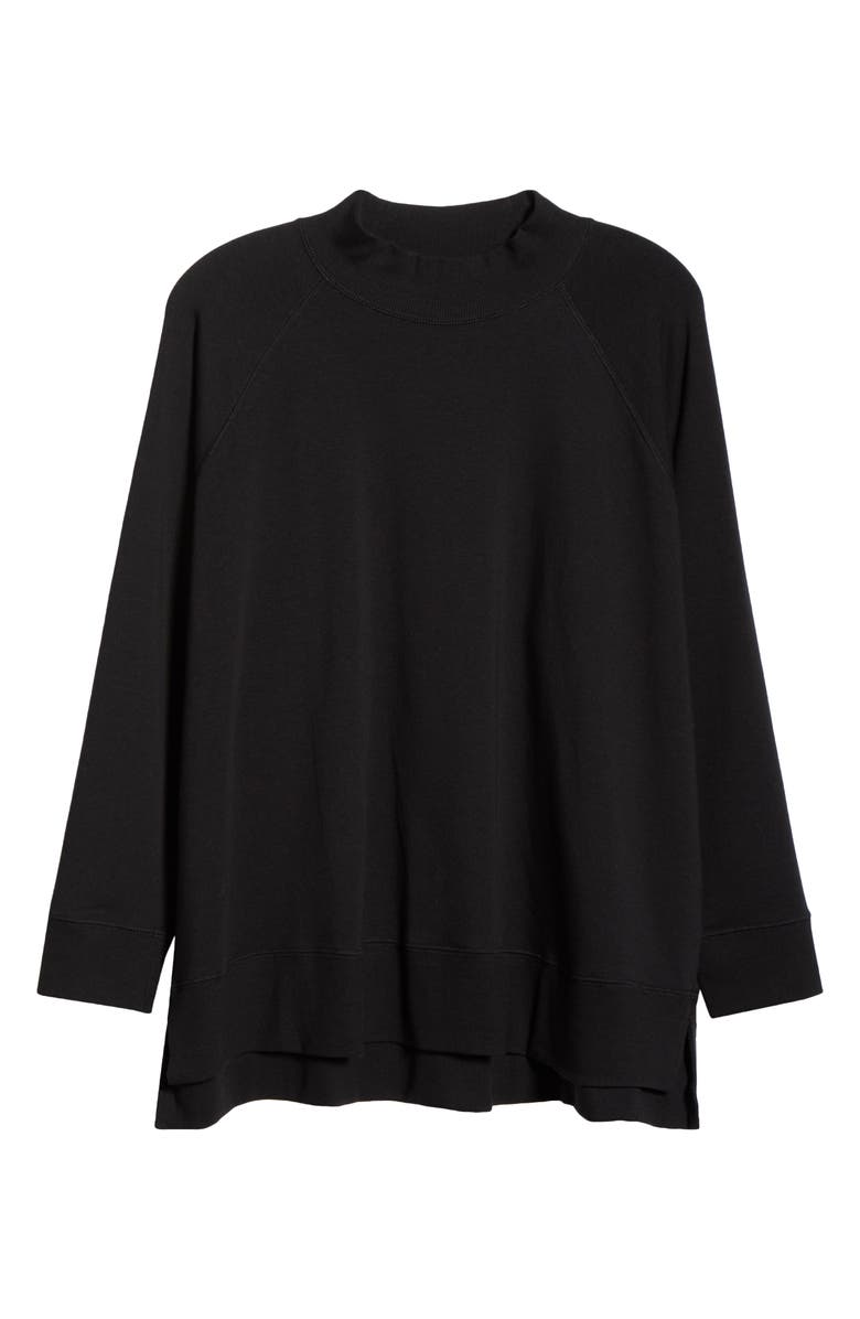 Eileen Fisher Mock Neck Knit Top, Alternate, color, Black
