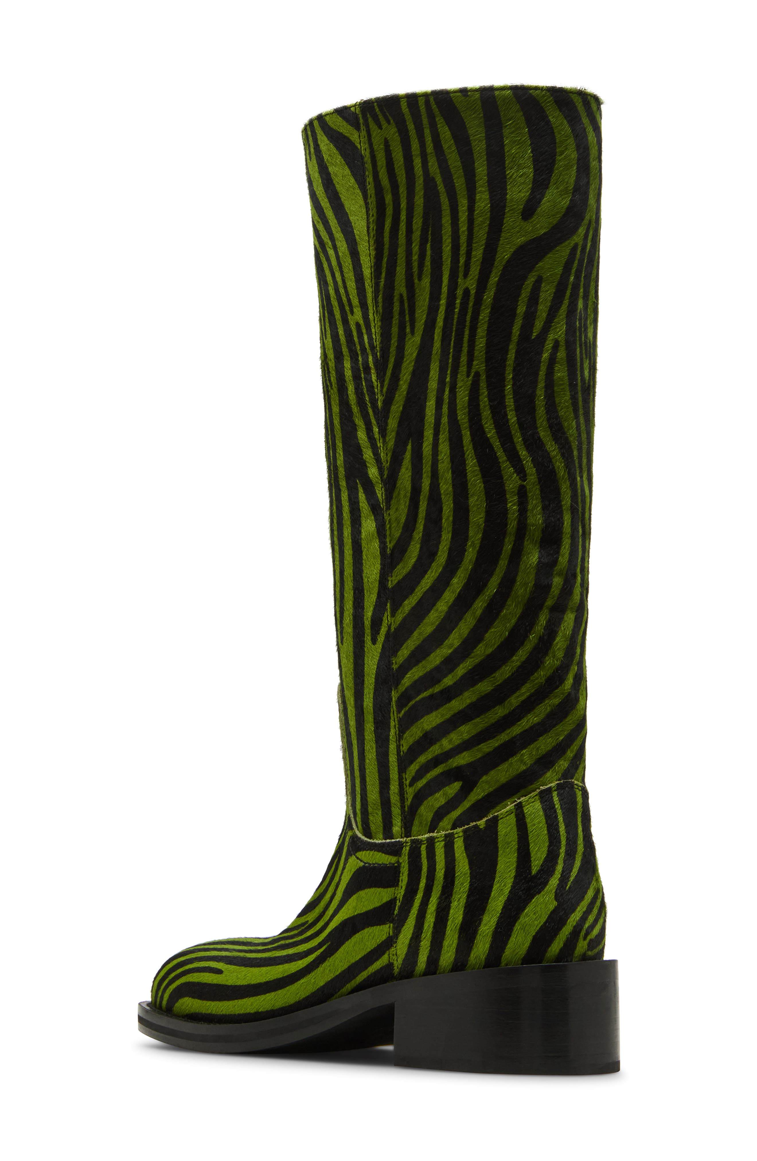 Steve Madden Riggs Genuine Calf Hair Tall Boot, Alternate, color, Green Multi