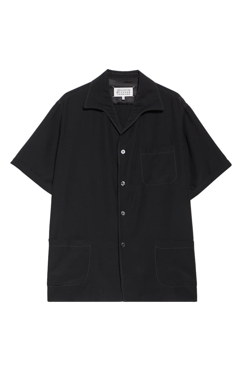 Maison Margiela Short Sleeve Button-Up Shirt, Alternate, color, 