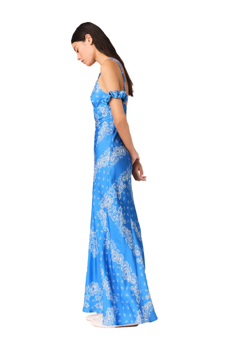 maje Patterned Maxi Dress, Alternate, color, Sky Blue Bandana Print