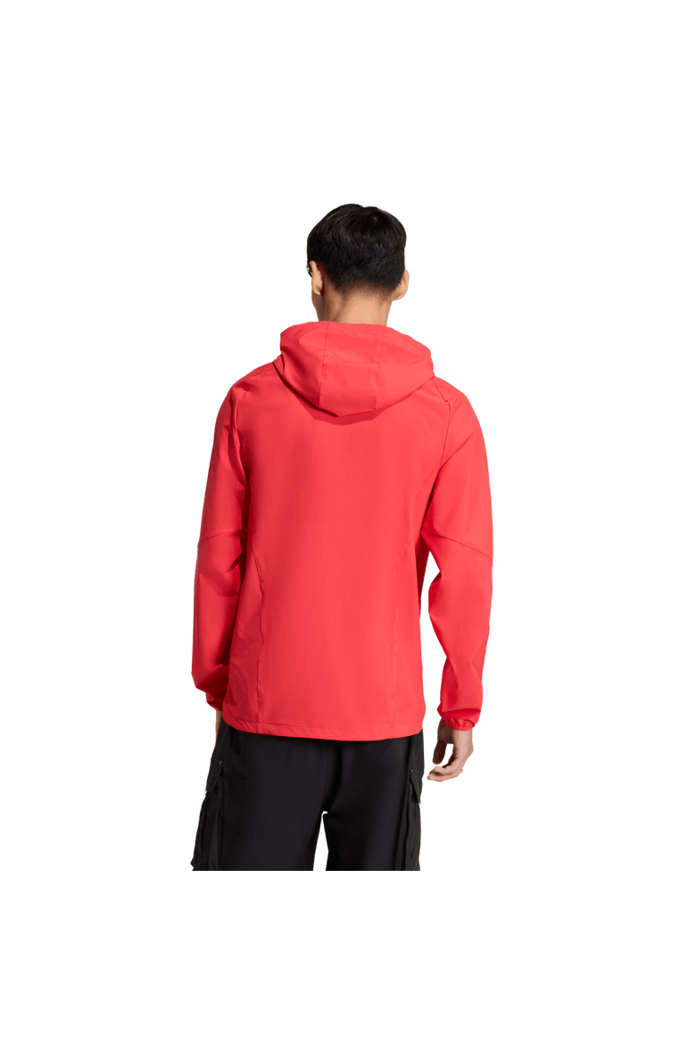 Men's adidas  Light Red D.C. United Tiro Travel Full-Zip Hooded Windbreaker, Alternate, color, Light Red
