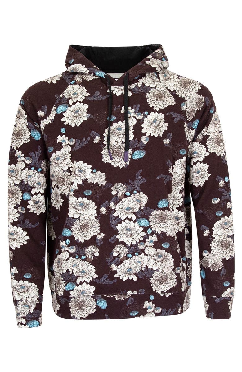 Lords of Harlech Hank Brushed Interlock Hoodie, Main, color, Serious Floral Black