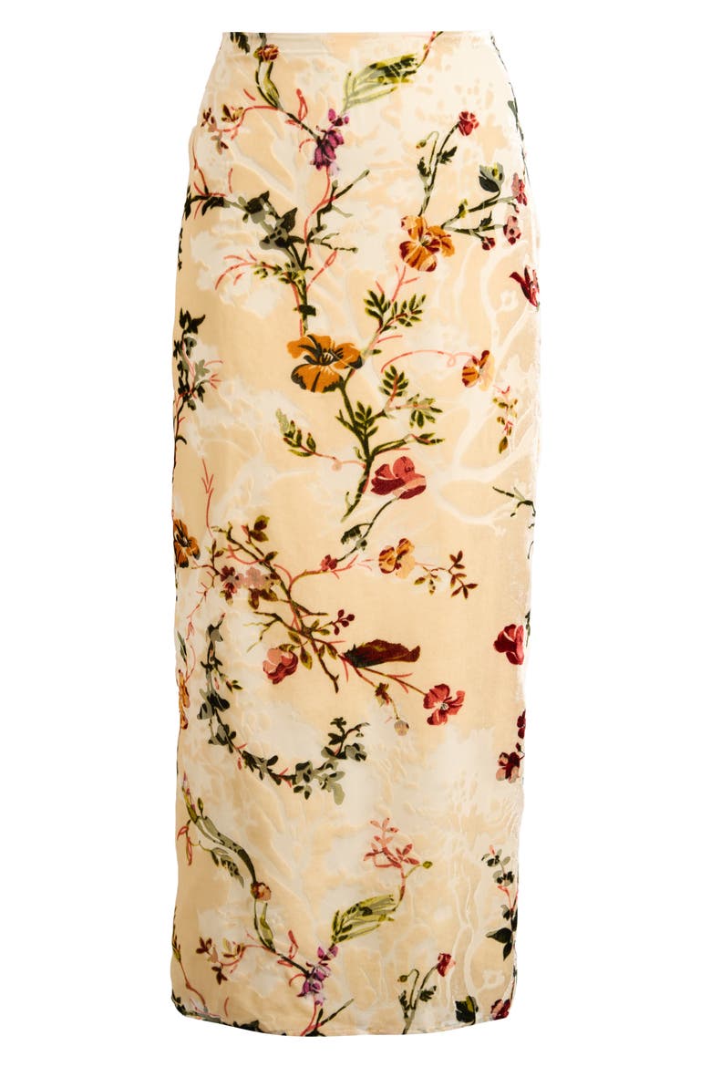 x Alexa Chung Carolyn Print Velvet Maxi Skirt, Alternate, color, FLORAL VELVET
