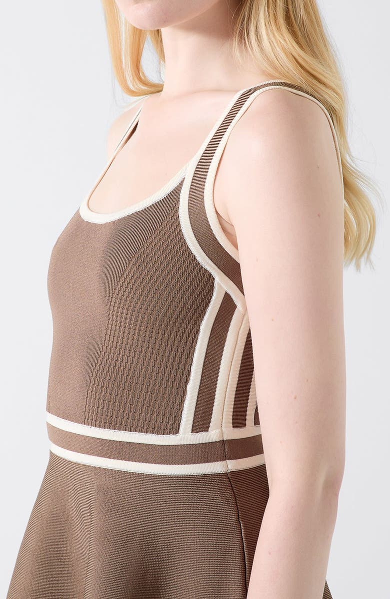 GUESS Mirage Knit Fit & Flare Dress, Alternate, color, Dark Beige