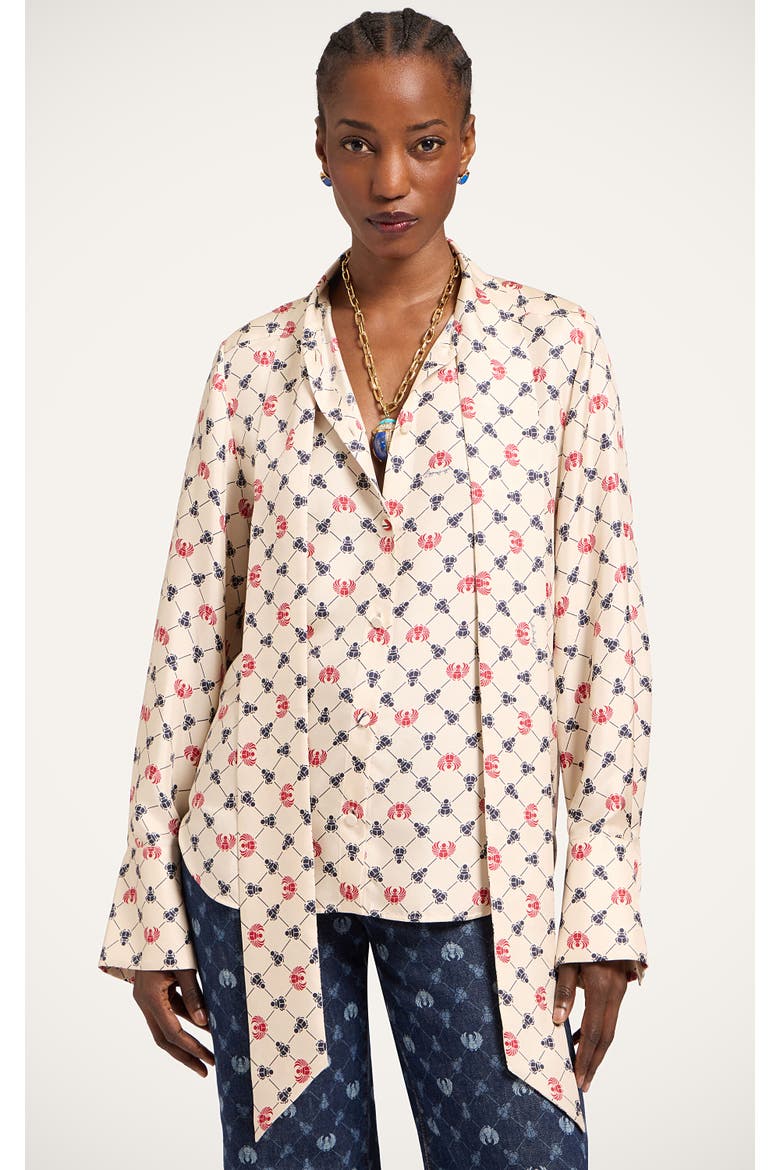 Ascot Shirt, Main, color, Talismania Check Ecru