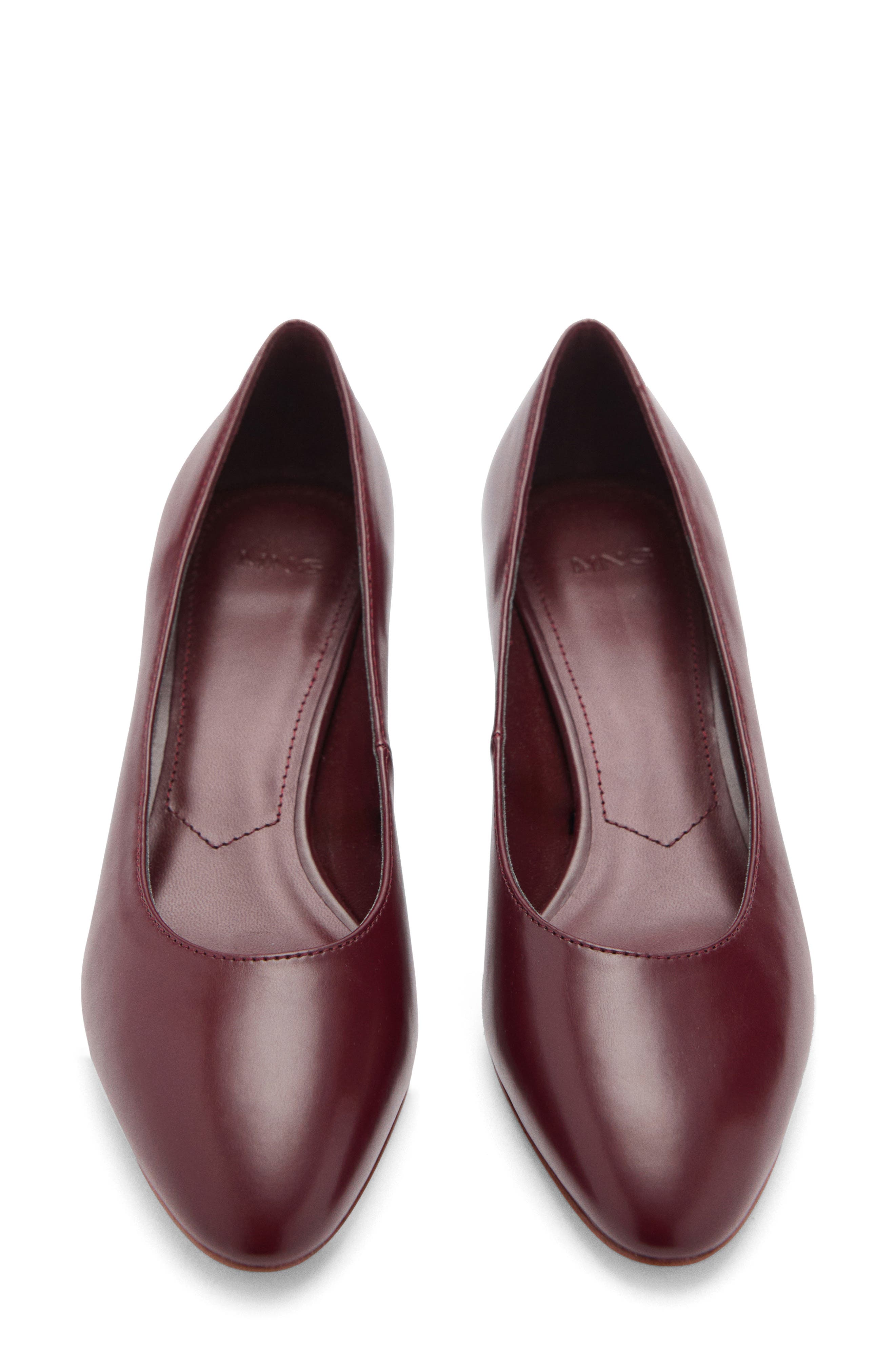 MANGO Kitten Heel Pump, Alternate, color, Burgundy