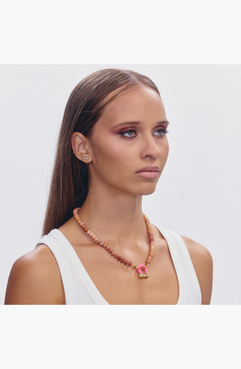 SHOP SPICY DAN Sadie Light Brown Quartz Gold Plated Necklace, Alternate, color, Light Brown