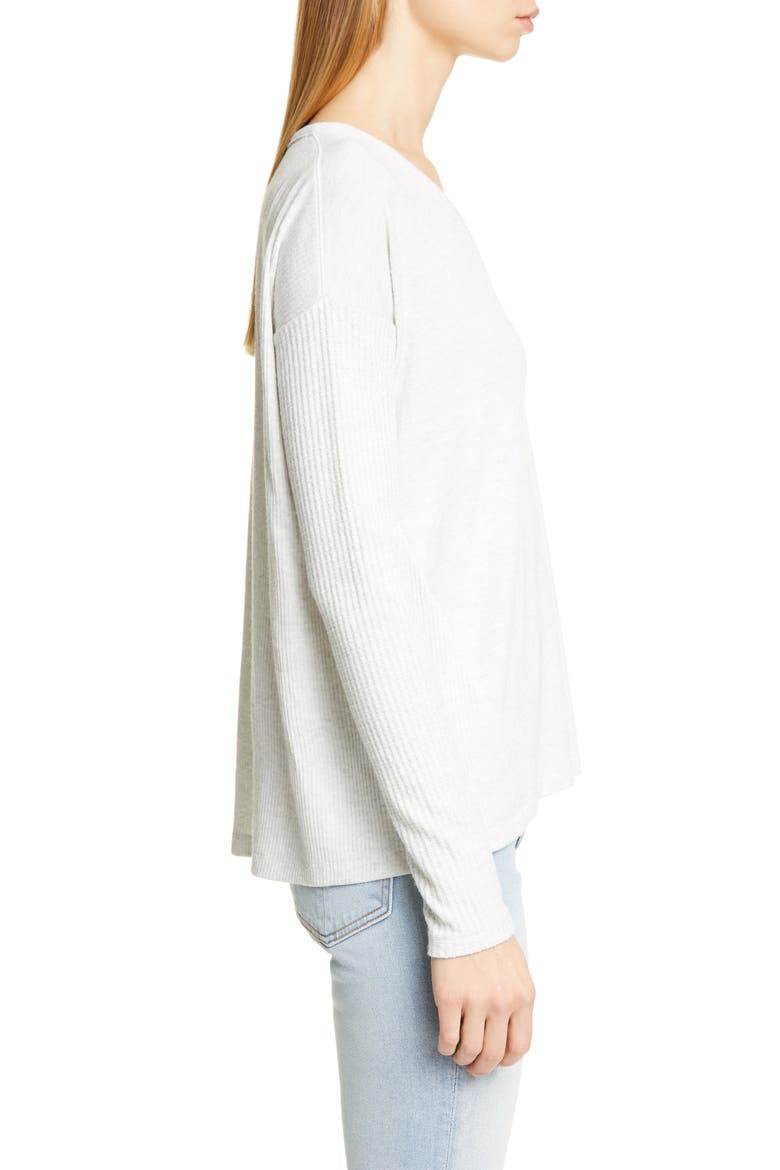 Clara V-Neck Top, Alternate, color, EARL GREY