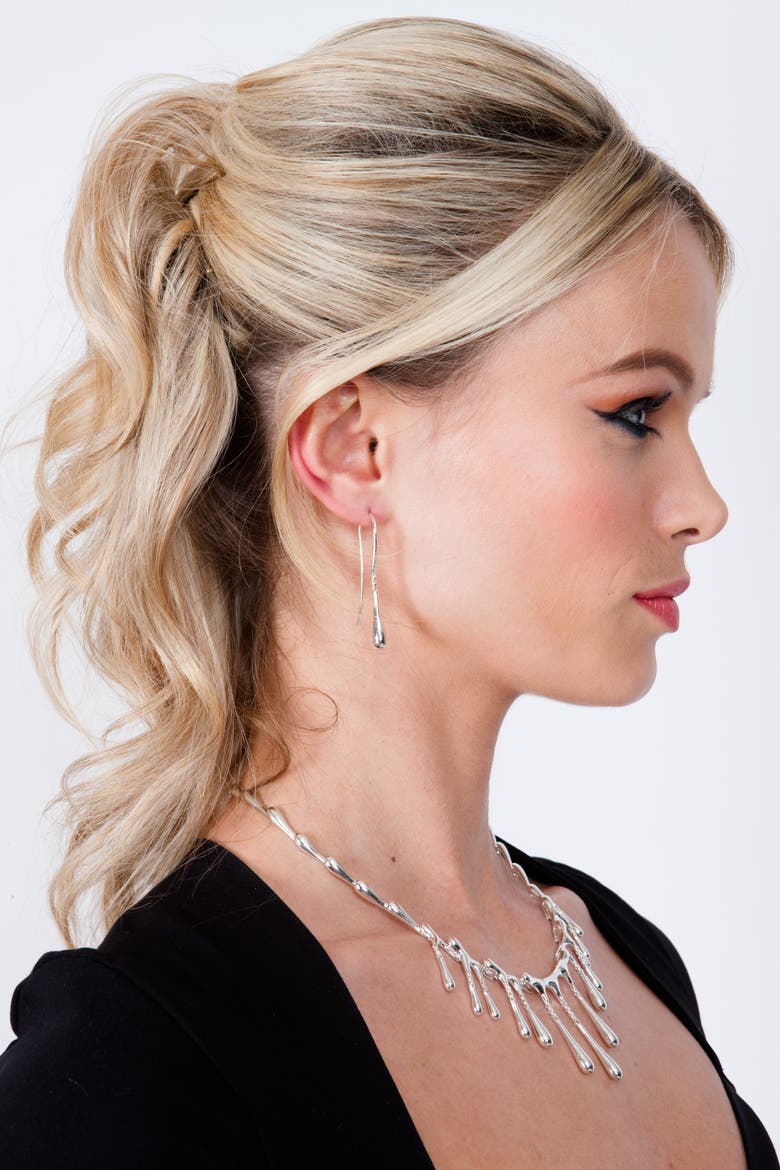 Single Drop Earrings, Alternate, color, Sterling Silver