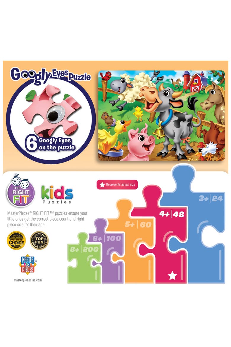 Googly Eyes Farm Animals 48 Piece Puzzle, Alternate, color, Multicolor