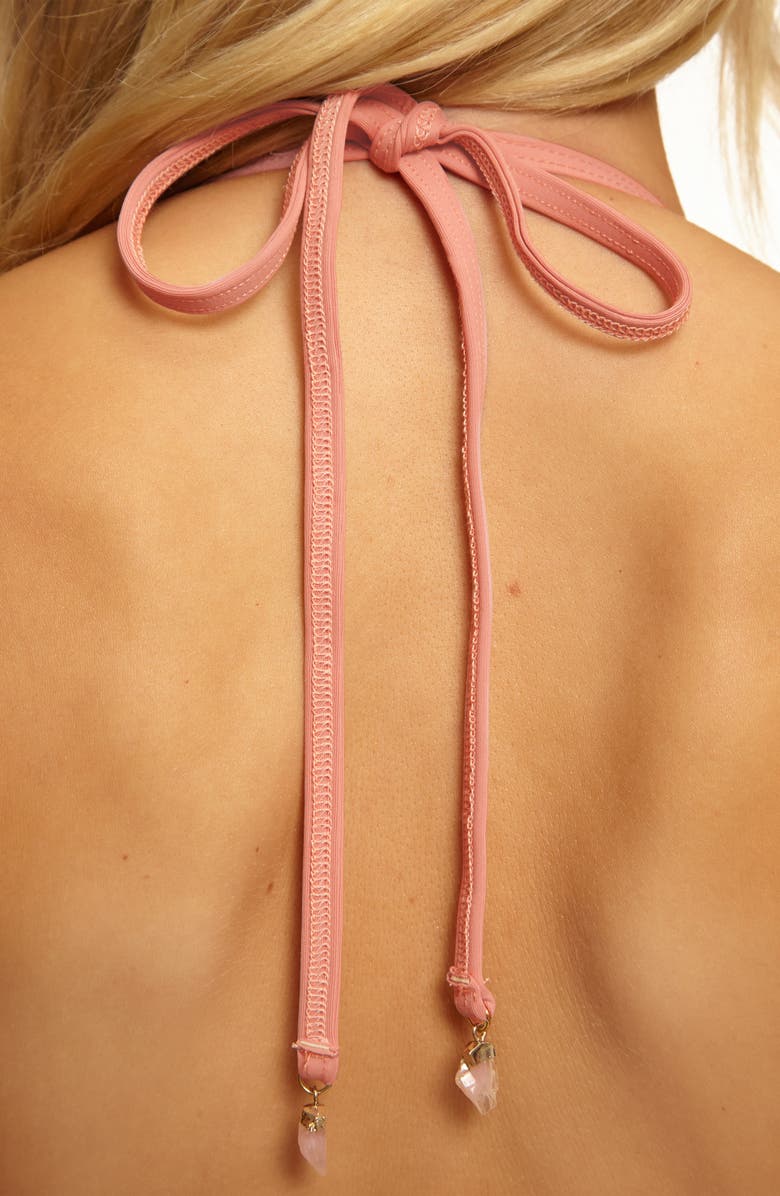 Isabella Rose Como Triangle Bikini Top, Alternate, color, Blush