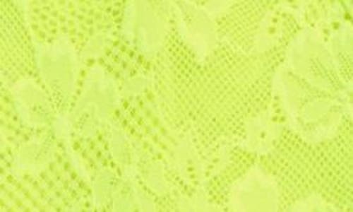 Fleur Du Mal Le Stretch Lace Thong Neon Yellow In Neon Yellow