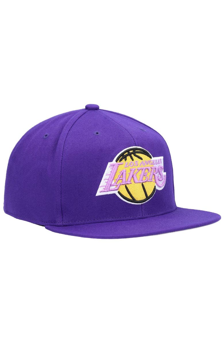 Mitchell & Ness Men's Mitchell & Ness Purple Los Angeles Lakers Hardwood Classics The Champs Fitted Hat, Alternate, color, 