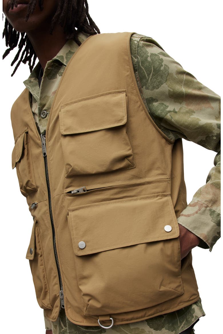 Vibo Reversible Faux Shearling Lined Tech Vest, Alternate, color, SAND