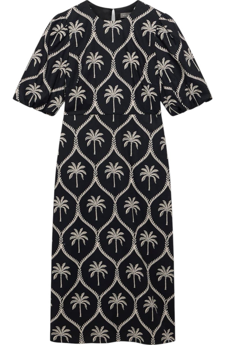 MINT VELVET Palm Printed Dress, Alternate, color, Black