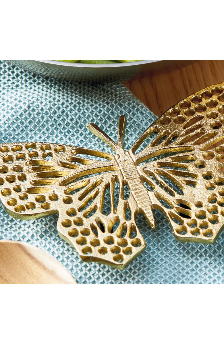 tag Butterfly Trivet Gold Cast Aluminum Everyday, Alternate, color, Gold