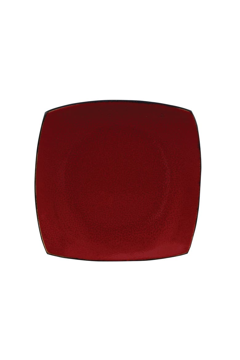 Soho Lounge Square 40-Piece Stoneware Dinnerware Set, Alternate, color, Red/Black