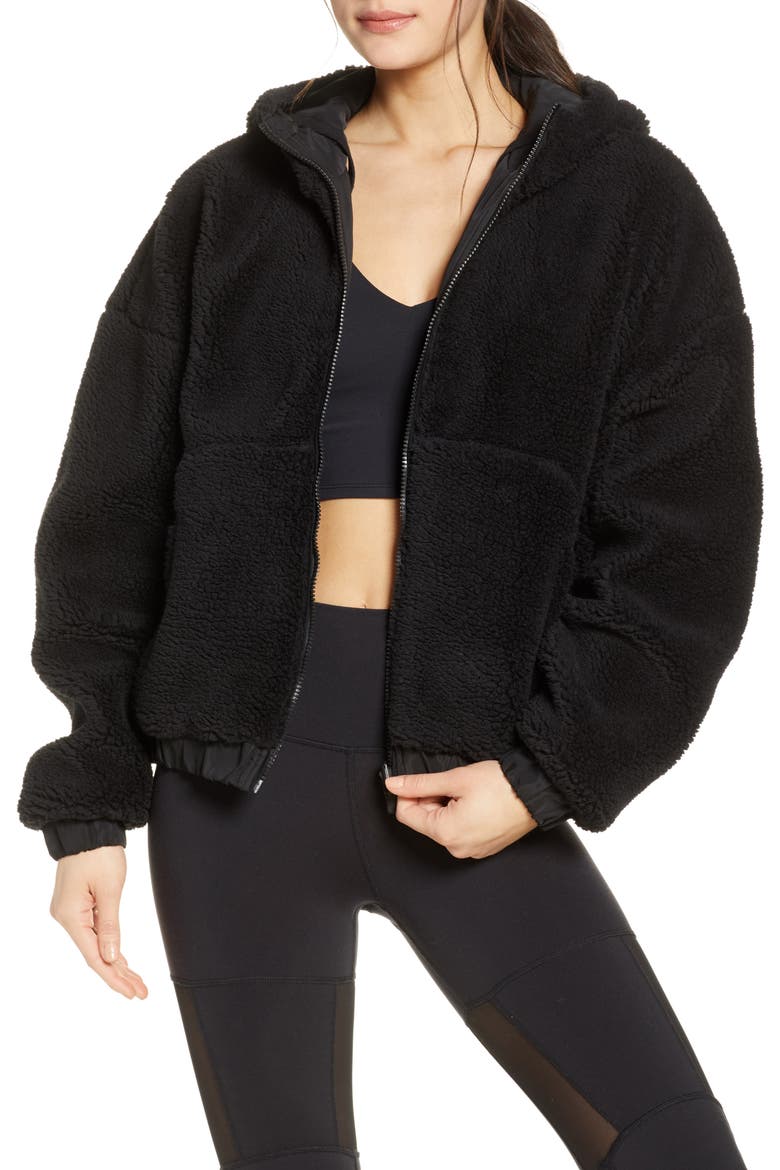 Duality Reversible Faux Shearling Jacket, Alternate, color, BLACK