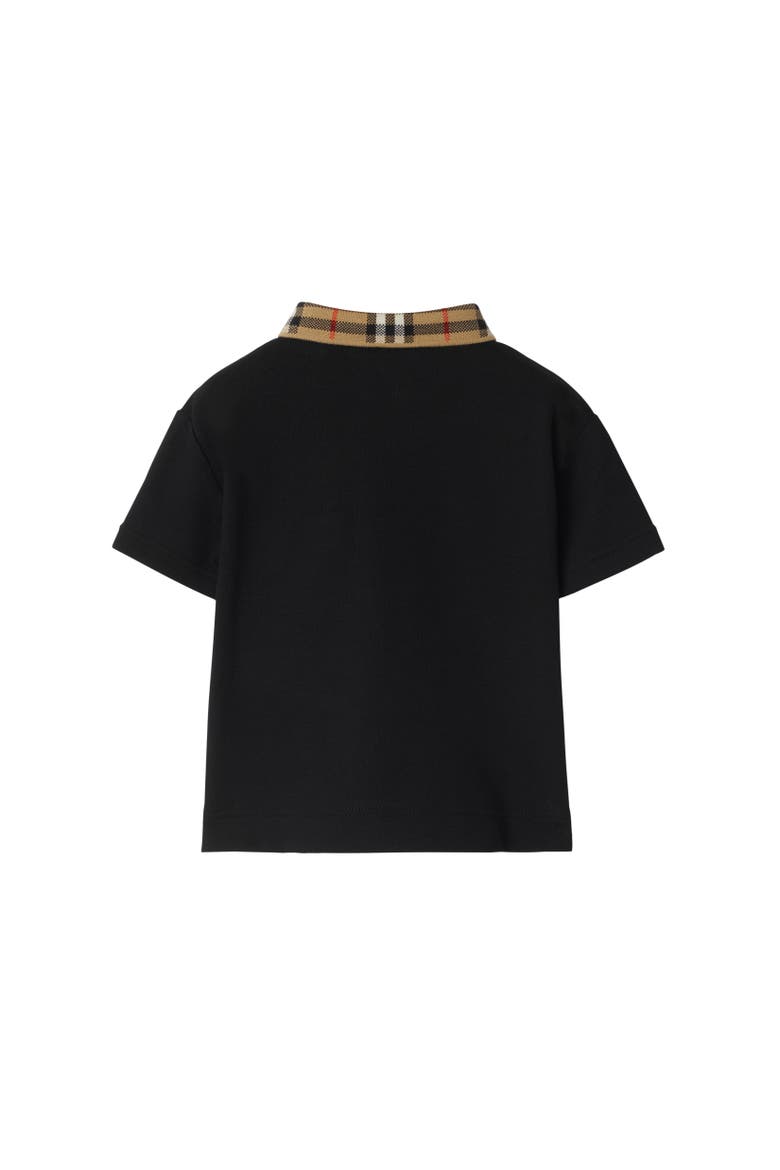 Check Collar Cotton Polo Shirt, Alternate, color, Black