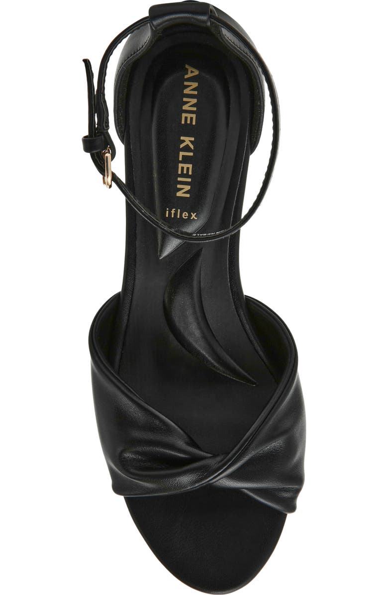 Anne Klein Whitby Ankle Strap Slide Sandal, Alternate, color, Black Smooth