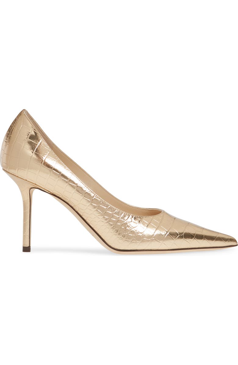 Jimmy Choo Love Metallic Croc Embossed Pointed Toe Pump, Alternate, color,