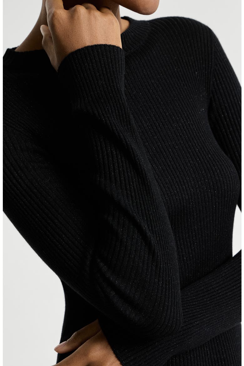 Cashmere and silk Sparkling sweater, Alternate, color, Black