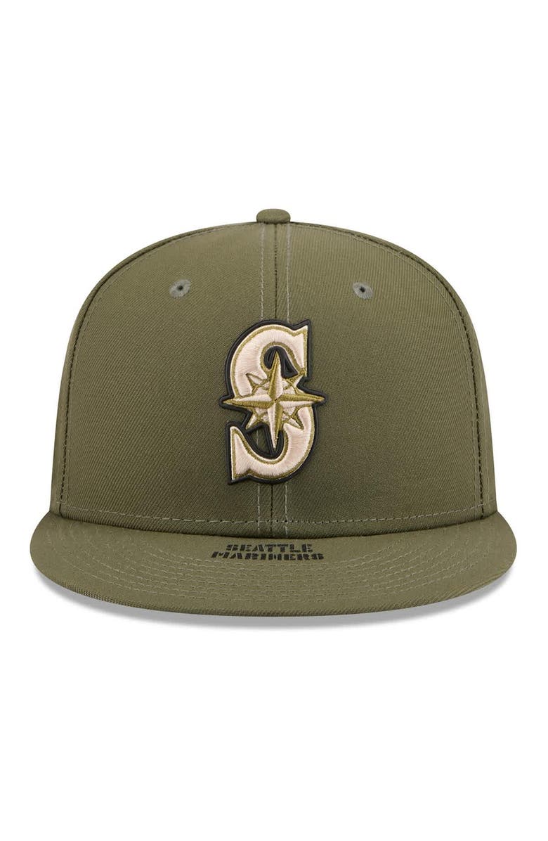 New Era Men's New Era  Olive Seattle Mariners 2026 Armed Forces Day 59FIFTY Fitted Hat, Alternate, color, Olive