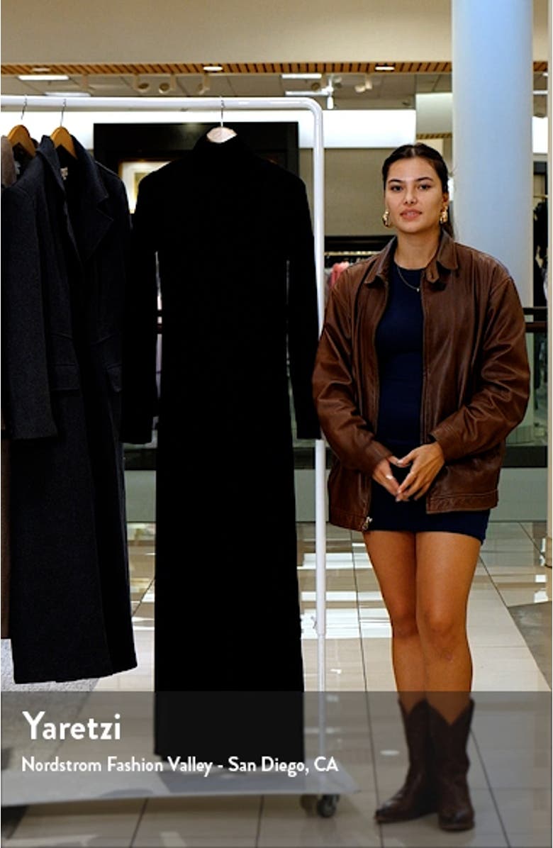 Lilith Metallic Long Sleeve Turtleneck Maxi Sweater Dress, sales video thumbnail