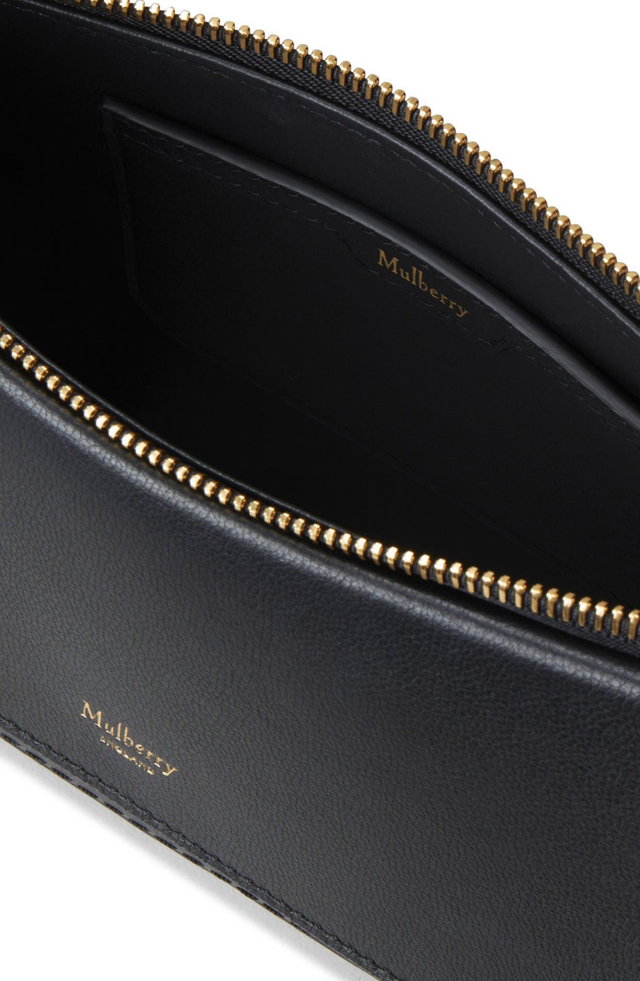 Mulberry Clovelly Leather Shoulder Bag, Alternate, color, Black