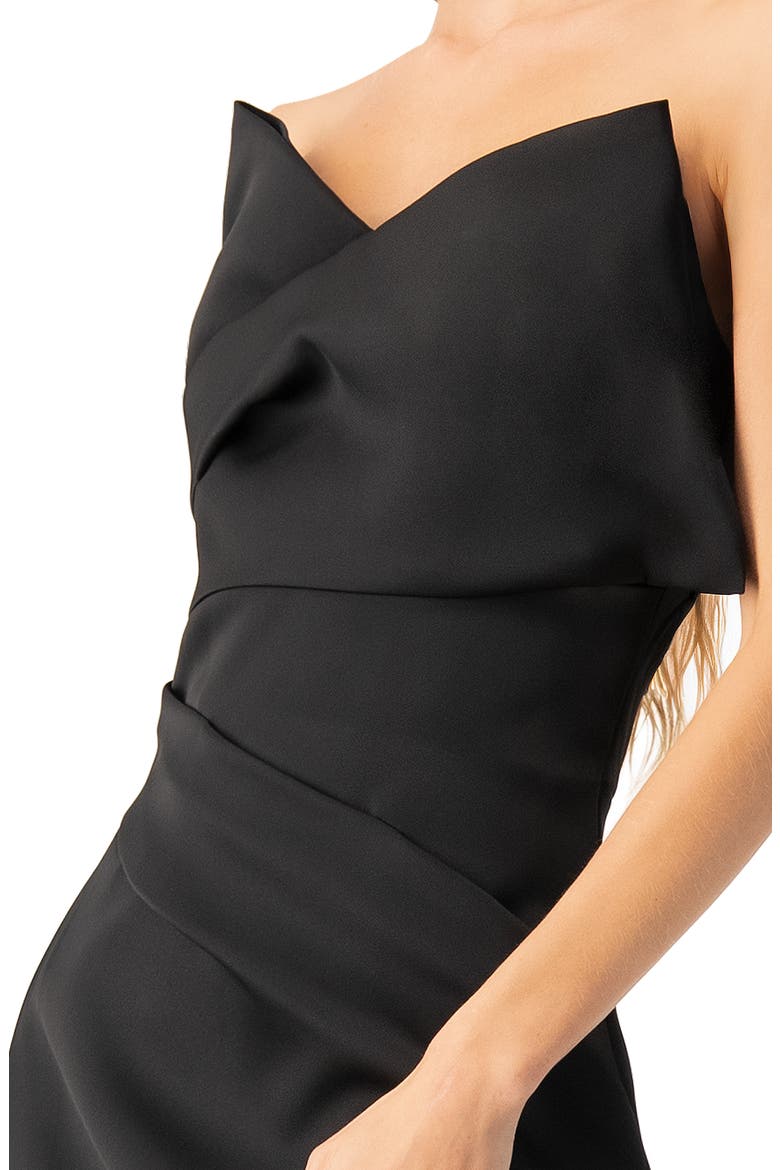 Strapless Gown With Front Leg Opening, Alternate, color, Black