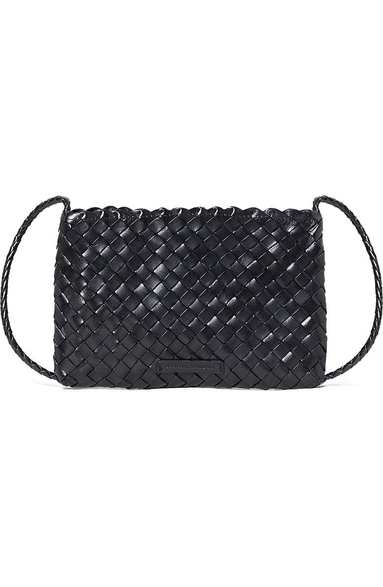 Loeffler Randall Marison Woven Leather Crossbody Pouch, Main, color, Black