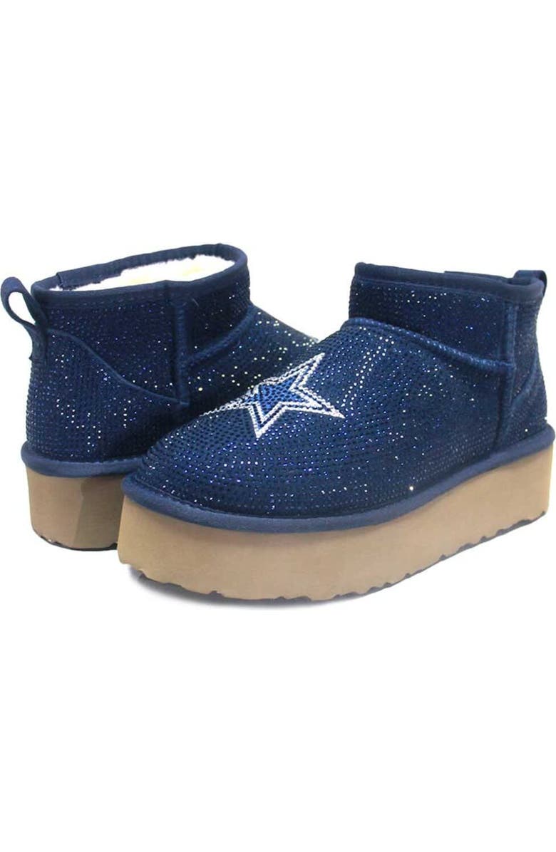 CUCE Women's Cuce Navy Dallas Cowboys Crystal Platform Boots, Alternate, color,
