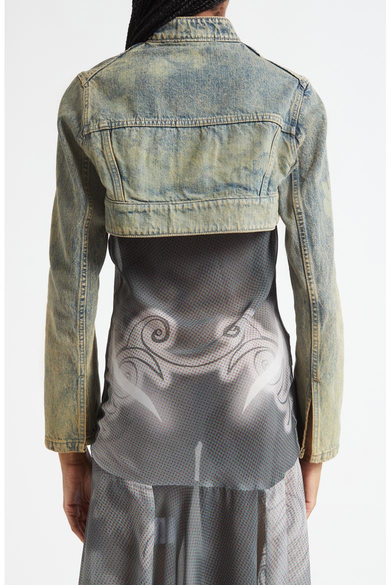 Denim Bolero Jacket, Alternate, color, SAND