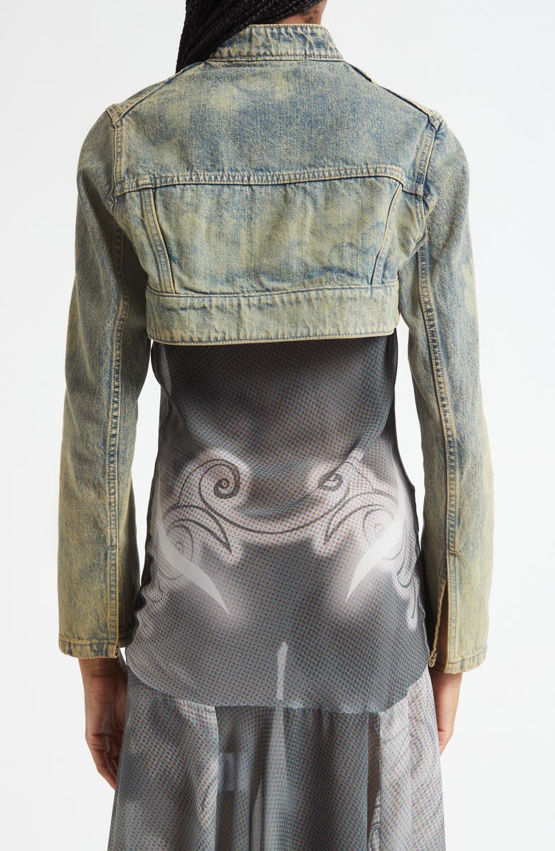 Paolina Russo Denim Bolero Jacket, Alternate, color, Sand