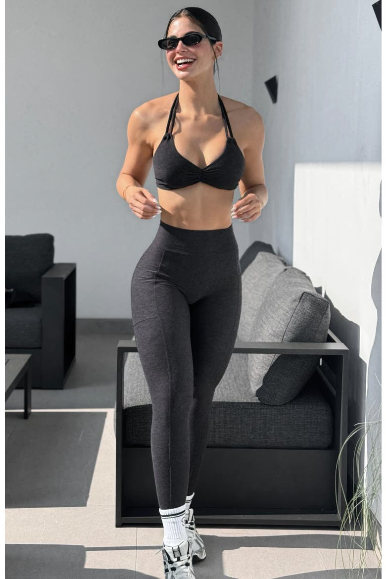 Butterfly Sports Bra, Alternate, color, Heathered Black