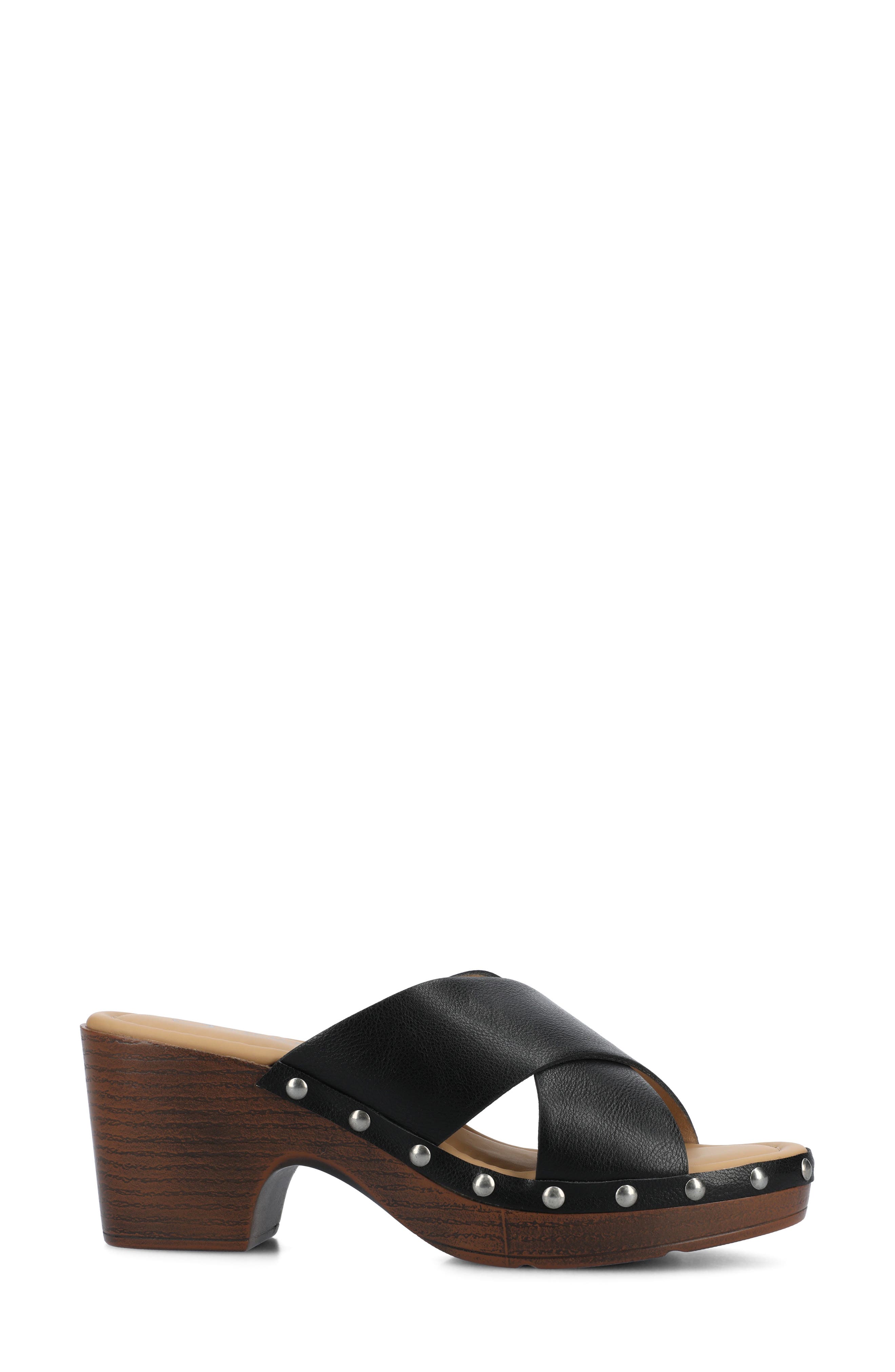 Journee Collection Silvana Platform Sandal, Alternate, color, Black