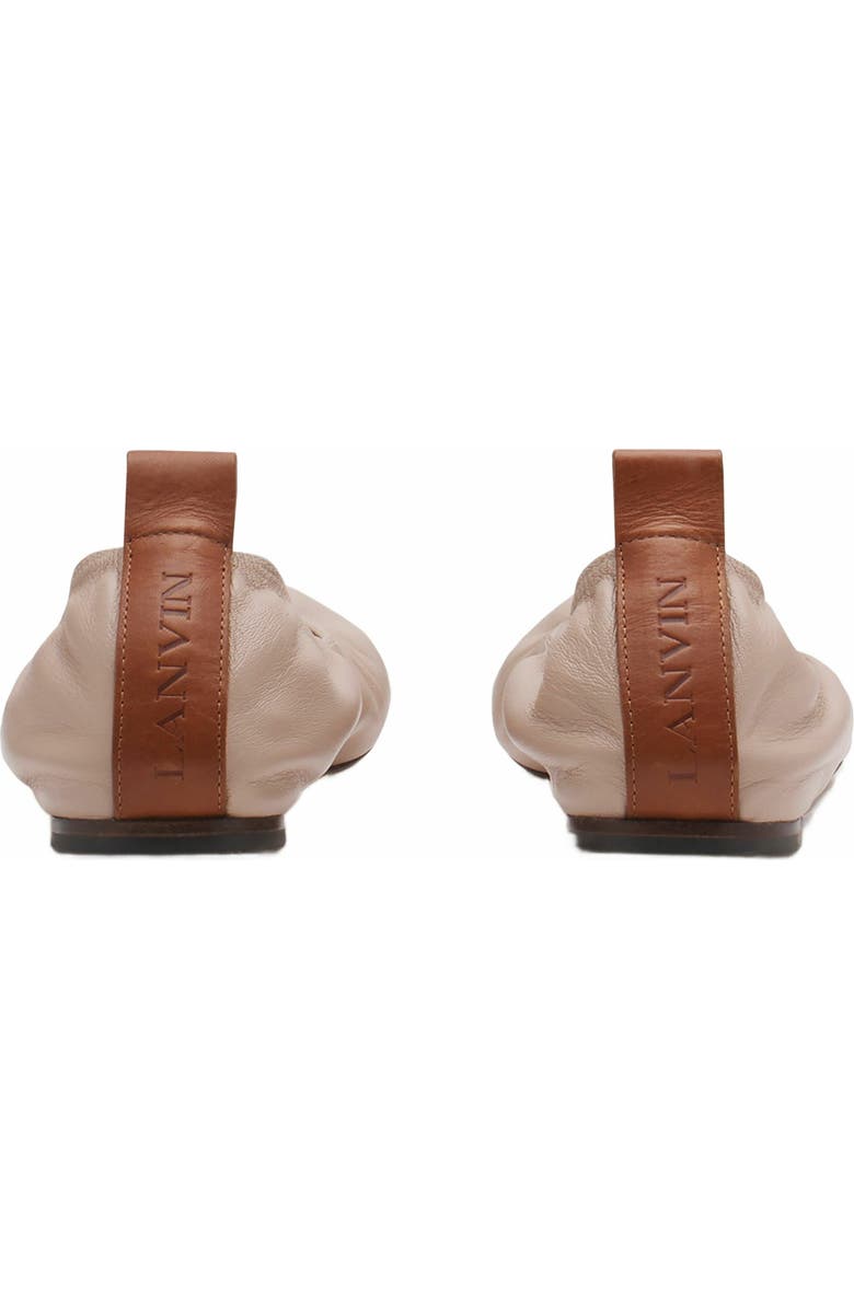 Lanvin The Leather Ballerina Flat, Alternate, color, Dark Beige