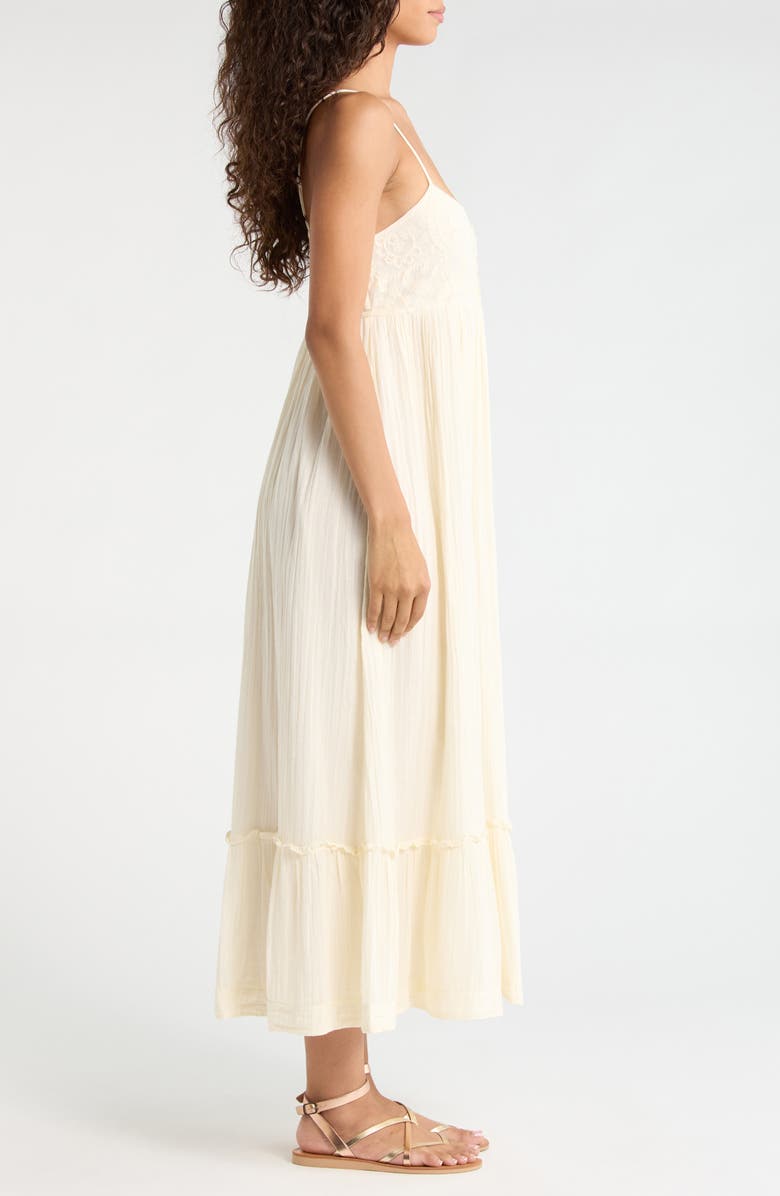 Lucky Brand Embroidered Cotton Sundress, Alternate, color, Cream