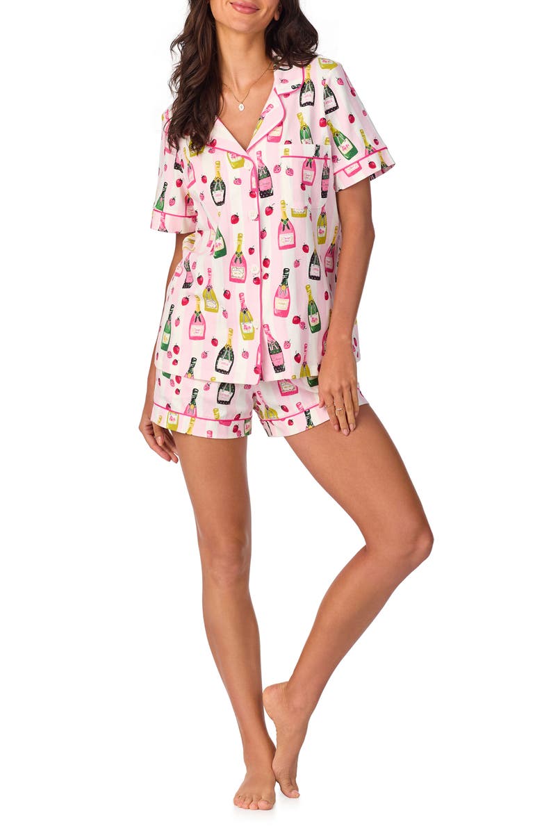 BedHead Pajamas Print Stretch Organic Cotton Jersey Short Pajamas, Main, color, 