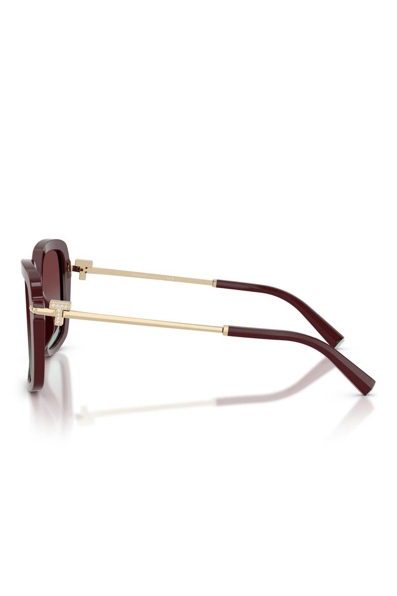 55mm Square Sunglasses, Alternate, color, BURGUNDY / AZURE BURGUNDY