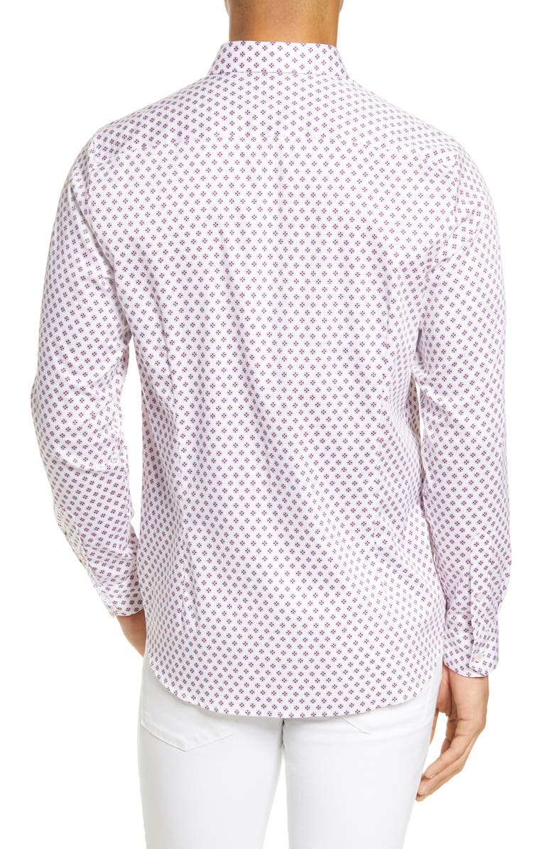 Ted Baker London Posee Medallion Print Button-Up Shirt, Alternate, color, 