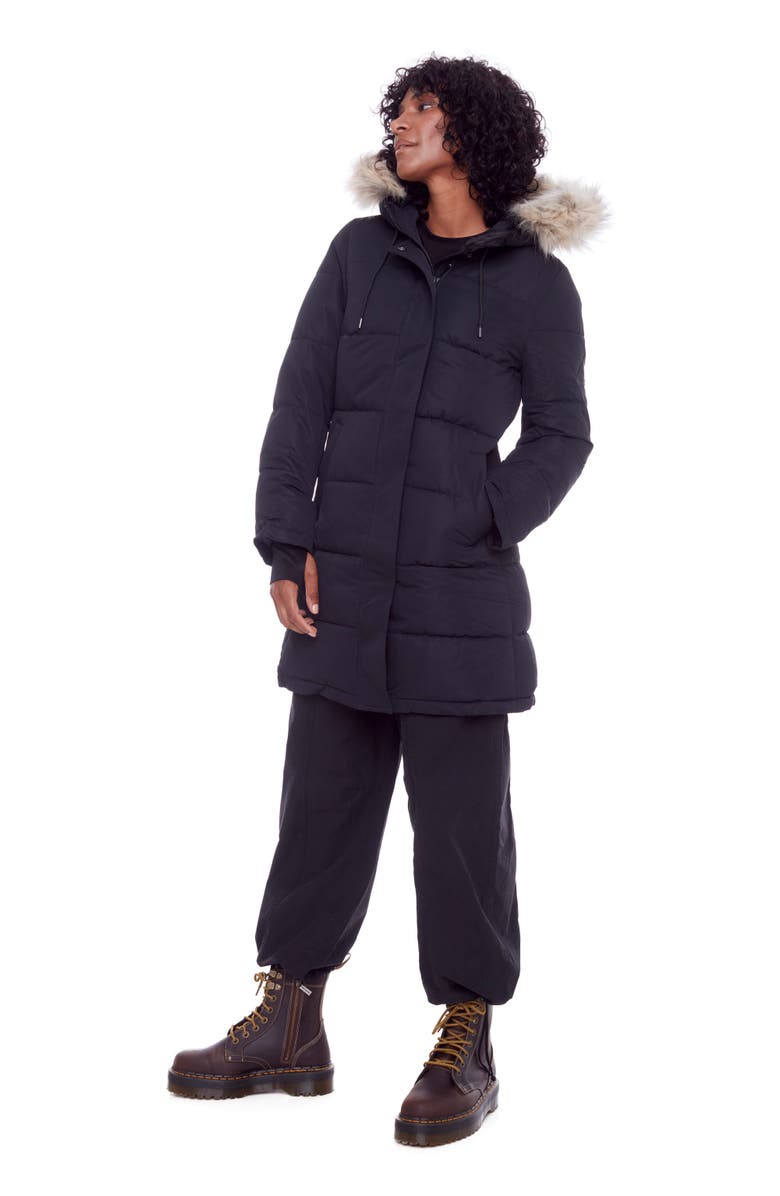 Alpine North AULAVIK - Vegan Down Mid-length Hooded Parka Coat, Alternate, color, Black