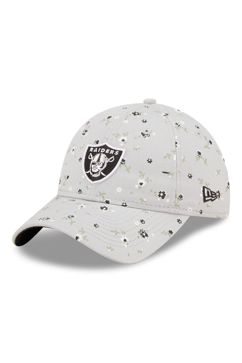Women's New Era Gray Las Vegas Raiders  Floral 9TWENTY Adjustable Hat, Main, color, Gray